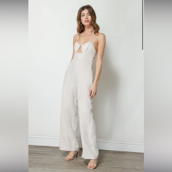 Line & Dot Leslie Jumpsuit Ecru - Picture 1 of 9